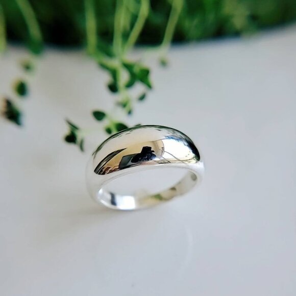 Dome Ring, Sterling Silver Women Ring, Art Deco Ring, Statement Jewelry, Chunky - Picture 4 of 9